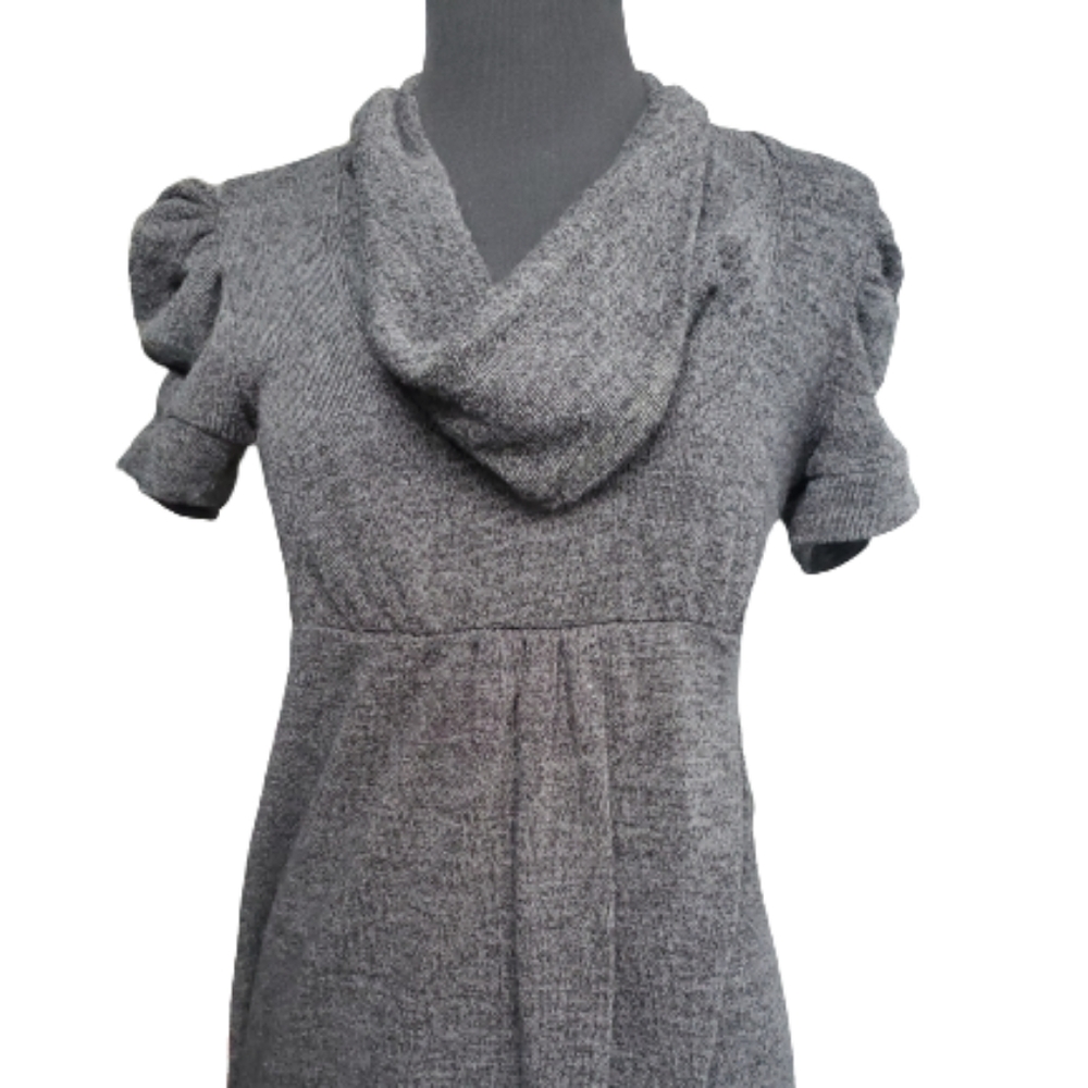 Charcoal Gray Cowl-Neck Dress